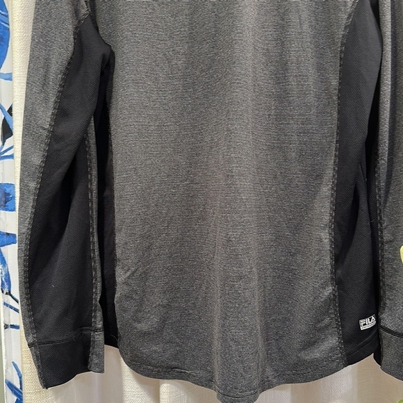 Men’s FILA Sport Black & Gray Quarter Zip Long Sleeve Pullover Size Large - Picture 8 of 8